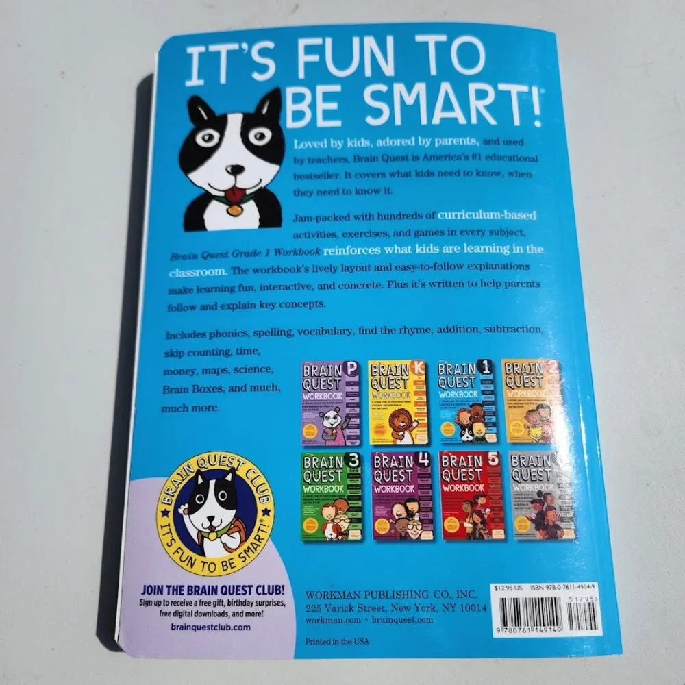 NEW Brain Quest Workbook Grade 1 1st Grade Book Paperback ‏ 320pages Stocking St